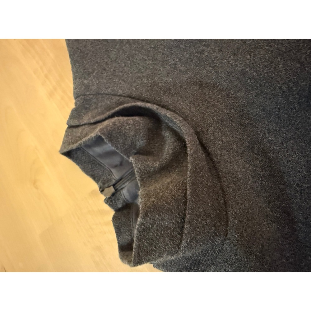 100% Merino Wool Talbots Dark Charcoal Gray Sleeveless Midi Dress - Picture 9 of 10
